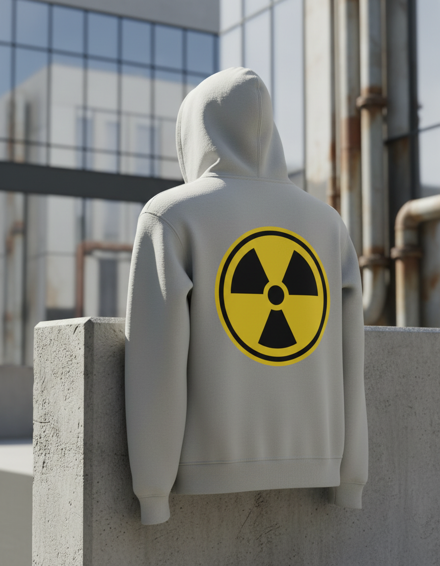 Grey Radioactive Symbol Hoodie Product Image